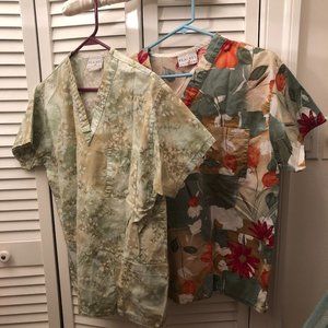 Peaches Uniform 2PC green scrubs, Medium